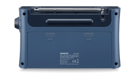 Sangean WFR-28BT Dark Blue DAB+/FM oplaadbare internetradio donkerblauw met bluetooth en app achterzijde