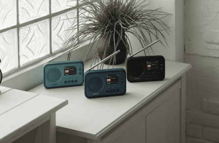 Sangean DPR-76BT Metal Grey DAB+/FM draagbare radio zwart werkt met oplaadbare accu of batterijen