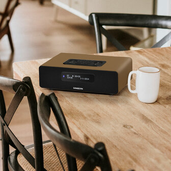 Sangean DDR-36 DAB+/FM-RDS digitale tafelradio met bluetooth aux zwart bruin