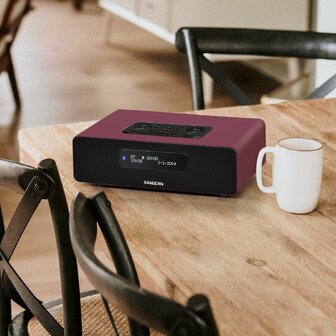 Sangean DDR-36 Red DAB+/FM-RDS digitale tafelradio met bluetooth aux zwart rood