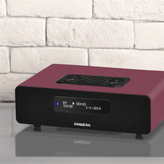 Sangean DDR-36 Red DAB+/FM-RDS digitale tafelradio met bluetooth aux zwart rood