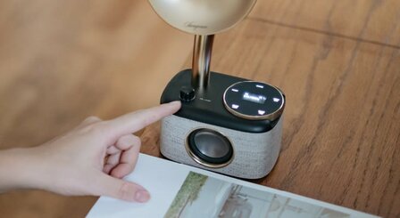 Sangean CP-100D Gramophone FM/DAB+ retro radio Fabric Black-Gold met bluetooth en aux