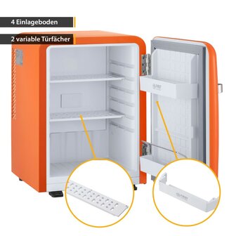 First Austria FA-5172-3-OR thermo-elektrische retro mini koelkast 40 liter oranje