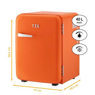 First Austria FA-5172-3-OR thermo-elektrische retro mini koelkast 40 liter oranje