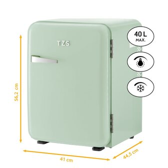 First Austria FA-5172-3-GL thermo-elektrische retro mini koelkast 40 liter lichtgroen