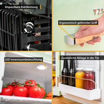 First Austria FA-5172-3-GL thermo-elektrische retro mini koelkast 40 liter lichtgroen