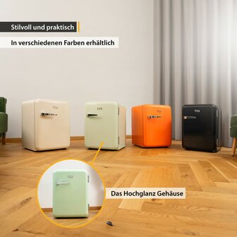 First Austria FA-5172-3-GL thermo-elektrische retro mini koelkast 40 liter lichtgroen