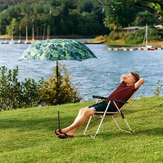 Fare Travelmate 6139 strandparasol en paraplu in &eacute;&eacute;n - camouflage donkergroen