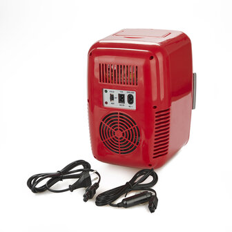Balvi mini fridge English red 6 liter 27298 achterkant