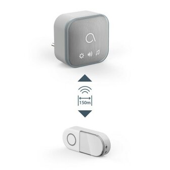 Avidsen Sona-T Plug-In draadloze deurbel met flitslicht op netstroom 150 meter bereik