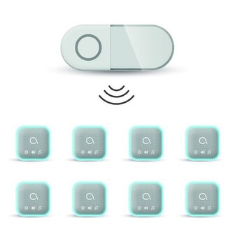 Avidsen 102508-3 Sona-T Battery draadloze deurbel met 3 ontvangers op batterijen uitbreidbaar