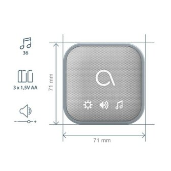 Avidsen 102508-3 Sona-T Battery draadloze deurbel met 3 ontvangers op batterijen ontvanger