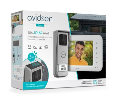 Avidsen 112296 Elia Solar Wave draadloze intercom met camera met scherm op zonne-energie
