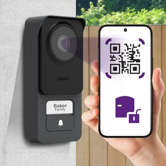 Philips WelcomeEye Connect 3K bedrade deurbel met camera buitenunit met qr-code
