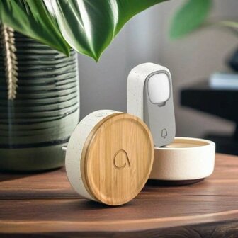 Avidsen 102498-2 draadloze en kinetische deurbel bamboe + 2 ontvangers