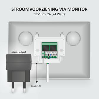 Elro DV4000 bedrade intercom deurbel met camera en videoscherm voeding monitor