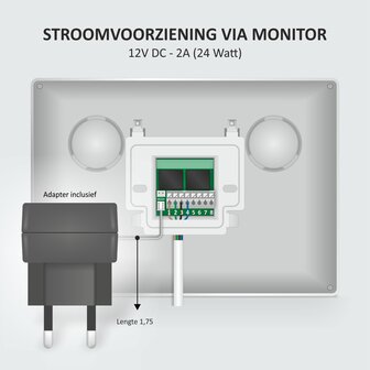 Elro DV4000-4 bedrade intercom deurbel voor 4 appartementen met schermen monitor achterzijde