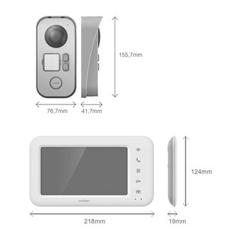 Avidsen 112303 &Eacute;lia bedrade intercom met camera + scherm afmetingen
