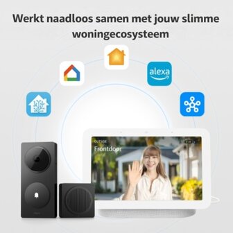 Aqara Smart Video Doorbell G410 Select - bedrade &amp; draadloze videodeurbel met gong - zwart