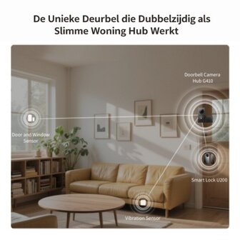 Aqara Smart Video Doorbell G410 Select - bedrade &amp; draadloze videodeurbel met gong - zwart hub