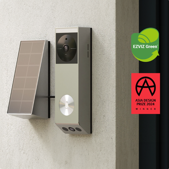 Ezviz EP3x Pro bedrade &amp; draadloze slimme videodeurbel met 2 chimes + zonnepaneel 2K