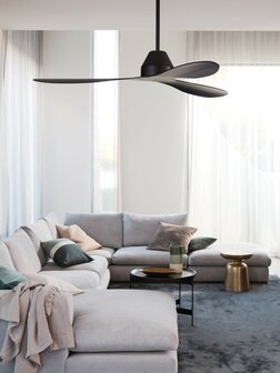 Beacon Whitehaven plafondventilator zwart 142 cm 213041 in woonkamer