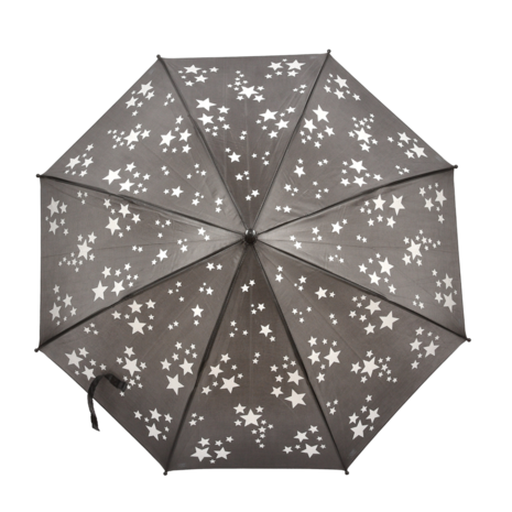 Esschert Design kinderparaplu met reflecterende sterren zwart KG184 bovenkant