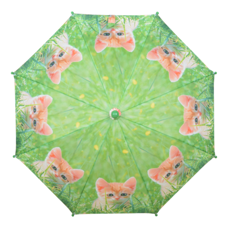Kinderparaplu met kleine rode kitten bovenkant kat