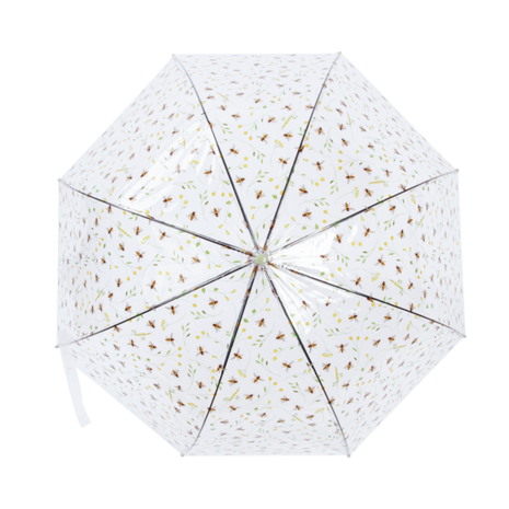 Esschert Design transparante paraplu met bijenprint BEE003 bovenkant