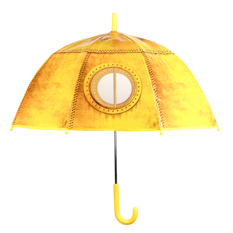 Esschert Design kiekeboe kinderparaplu met raampje geel KG192 voorkant