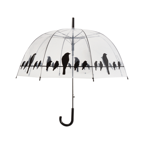 Paraplu transparant met vogels op draad TP166 voorkant