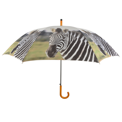 Esschert Design Afrikaanse zebra paraplu TP152-Z voorkant