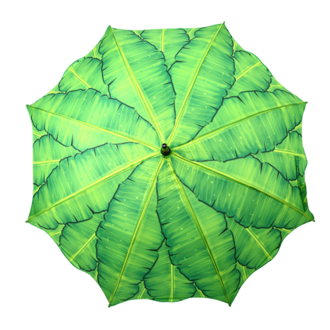 Esschert Design bananenbladeren paraplu groen TP336 bovenkant