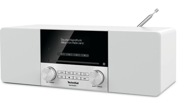 Technisat DIGITRADIO 3 DAB+ radio wit voorkant rechts