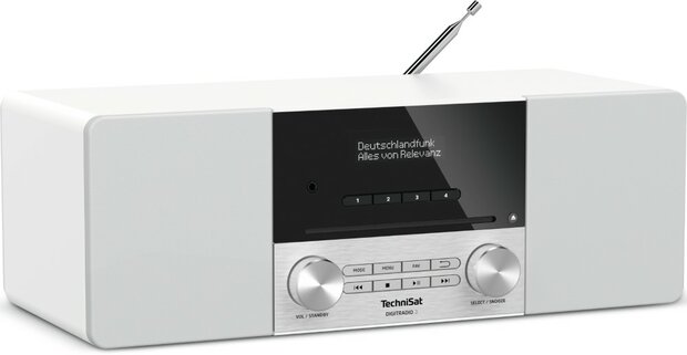 Technisat DIGITRADIO 3 DAB+ radio wit voorkant links