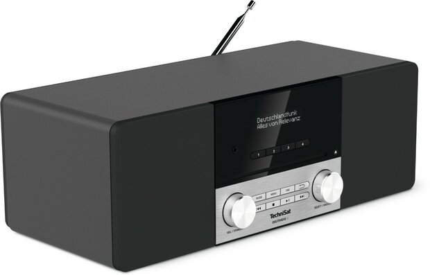 Technisat DIGITRADIO 3 DAB+ radio zwart zilver voorzijde links