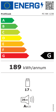 Energielabel Proficook pc-wk1230