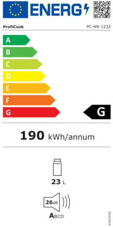 Energielabel Proficook pc-wk1232