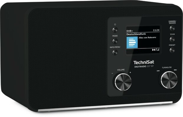 Technisat DIGITRADIO 307 BT DAB+/FM radio met BestTune-technologie zwart voorkant links