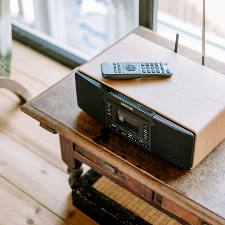 Sangean DDR-66BT Walnut All-in-one stereo muzieksysteem DAB+ AUX en CD-speler