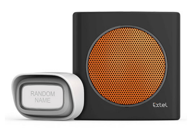 Extel diBi flash soft orange draadloze deurbel 081741 oranje ontvanger en beldrukker
