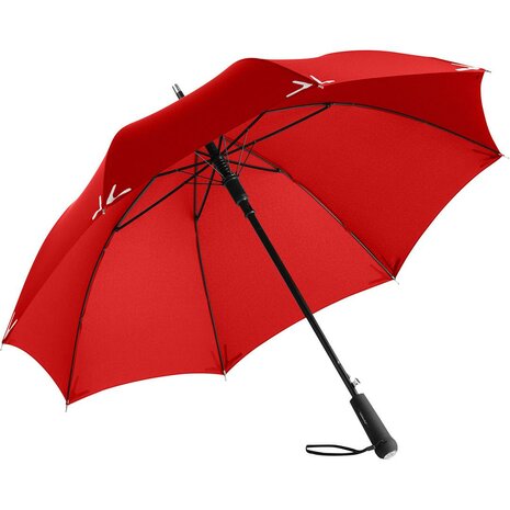 Fare Safebrella 7571 veilige paraplu met ledlamp en reflectoren rood