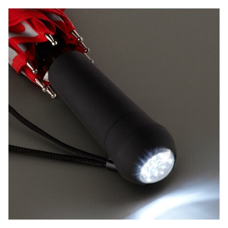 Fare Safebrella 7571 veilige paraplu met ledlamp en reflectoren rood