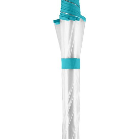 Fare Pure 7112 transparante paraplu met automatische opening lichtblauw