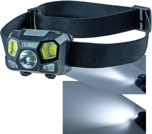 Chilitec LED-hoofdlamp met batterij "CTH-5" IP44 5W, 375 lumen, met gebarenbediening