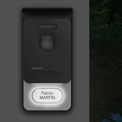 Philips WelcomeEye touch intercom met camera DES 9700 VDP buitenpost met verlicht naambordje