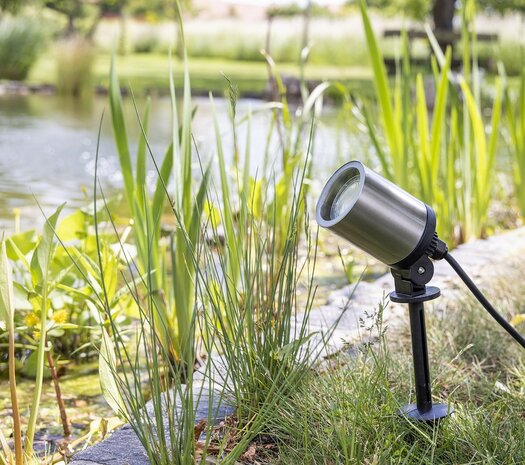 Chilitec RVS tuinspot met grondpen IP65 230V zonder lichtbron met 1,5m kabel