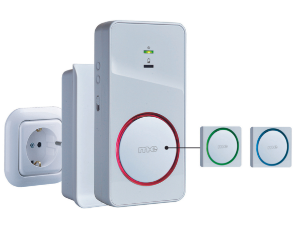 M-E BELL-281 draadloze deurbel met oplaadstation voor ontvanger 41152 ontvanger inductie