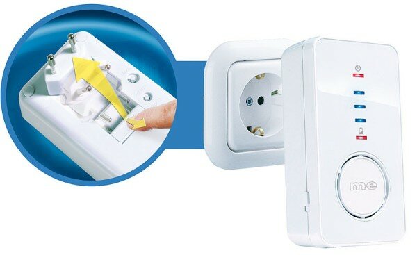 M-E BELL-220 RX draadloze oplaadbare deurbelontvanger met opvouwbare stekker