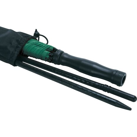 Fare Travelmate 6139 strandparasol en paraplu in één groen als parasol in draagbare beschermhoes